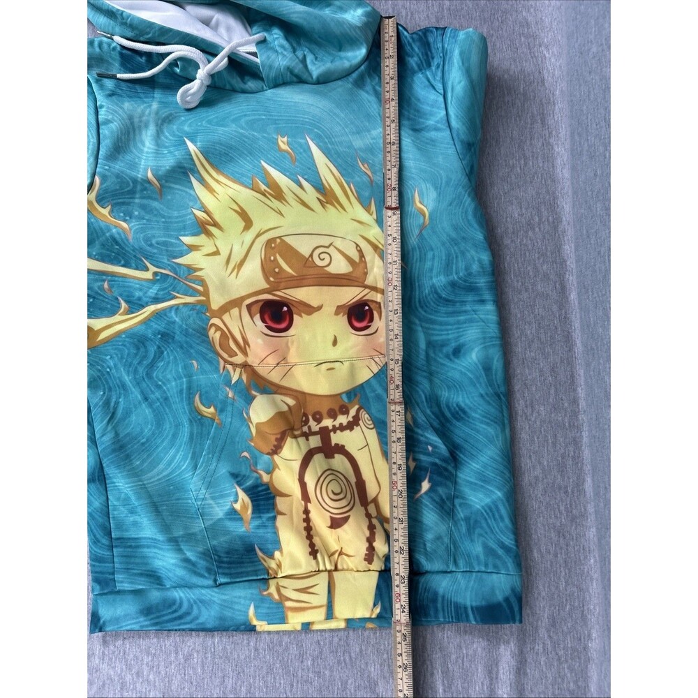 Naruto Hoodie, Men’s Small, Teal & Yellow, New Without Tags, Read Des. - Picture 9 of 12